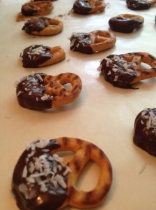 choc pretzels